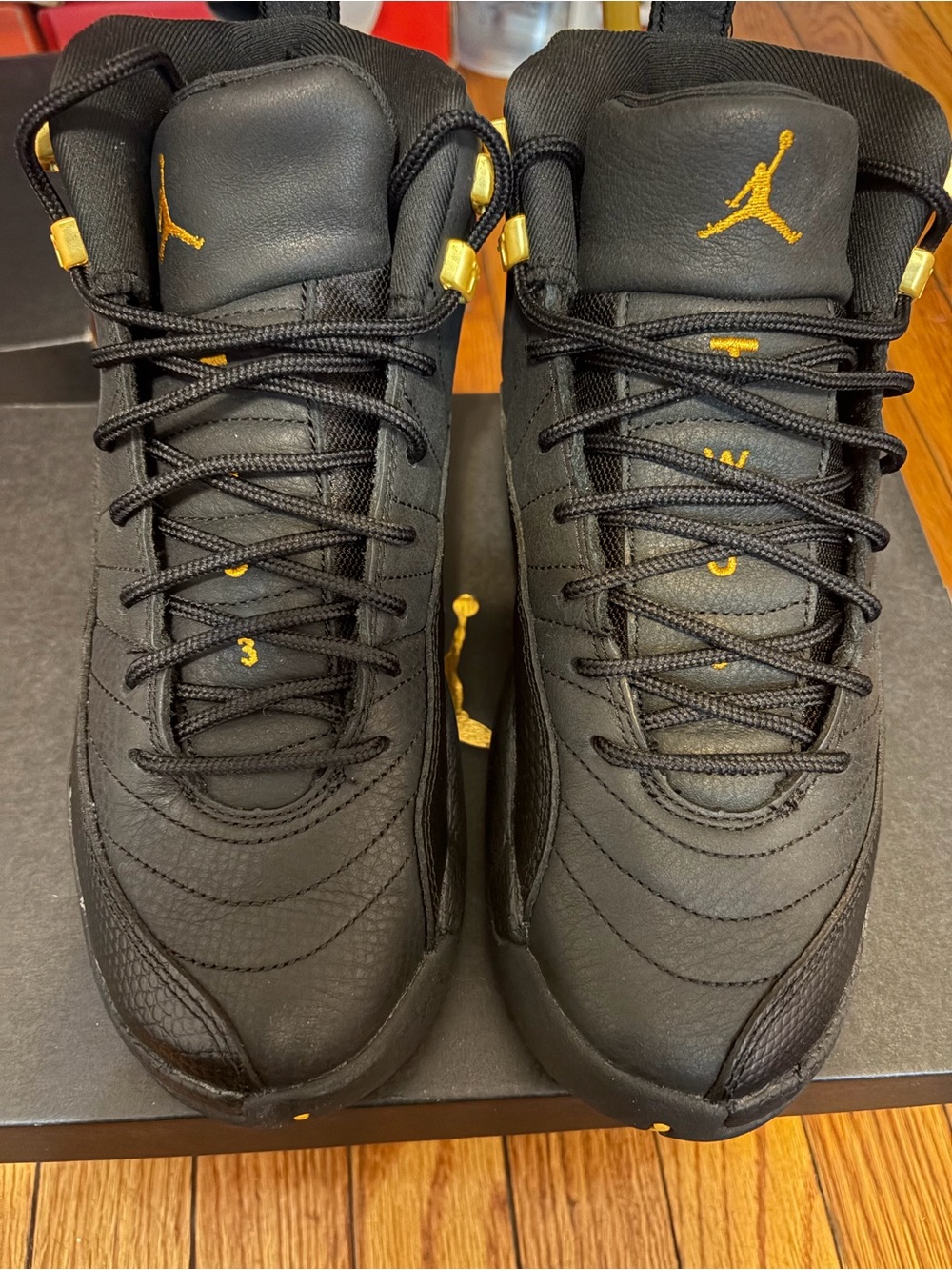 Jordan Kid’s Black and Gold Retro Basketball Sneakers